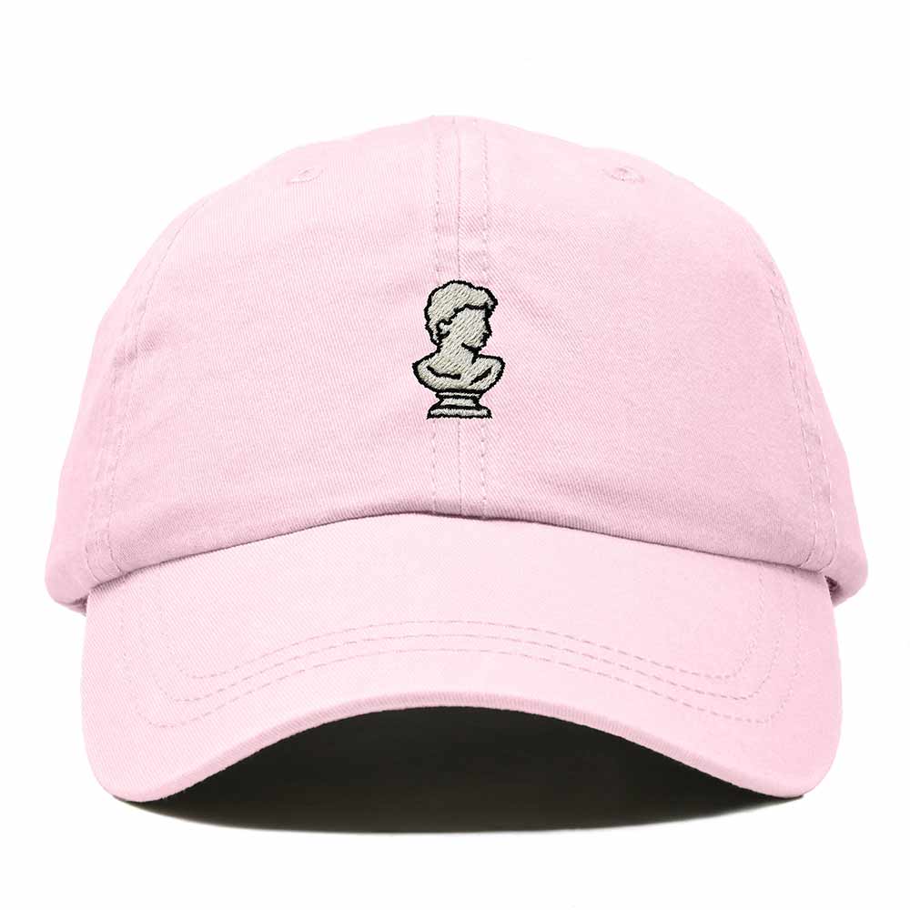 Dalix Bust Sculpture Embroidered Dad Hat Adjustable Cotton Twill Baseball Cap Casual for Men in Washed Pink