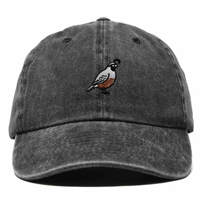 Dalix California Quail Embroidered Bird Cotton Baseball Cap Dad Hat Mens Womens Outdoor Summer in Washed Black