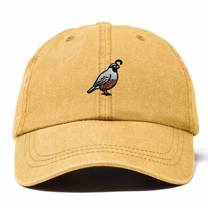 Dalix California Quail Embroidered Bird Cotton Baseball Cap Dad Hat Mens Womens Outdoor Summer in Washed Gold