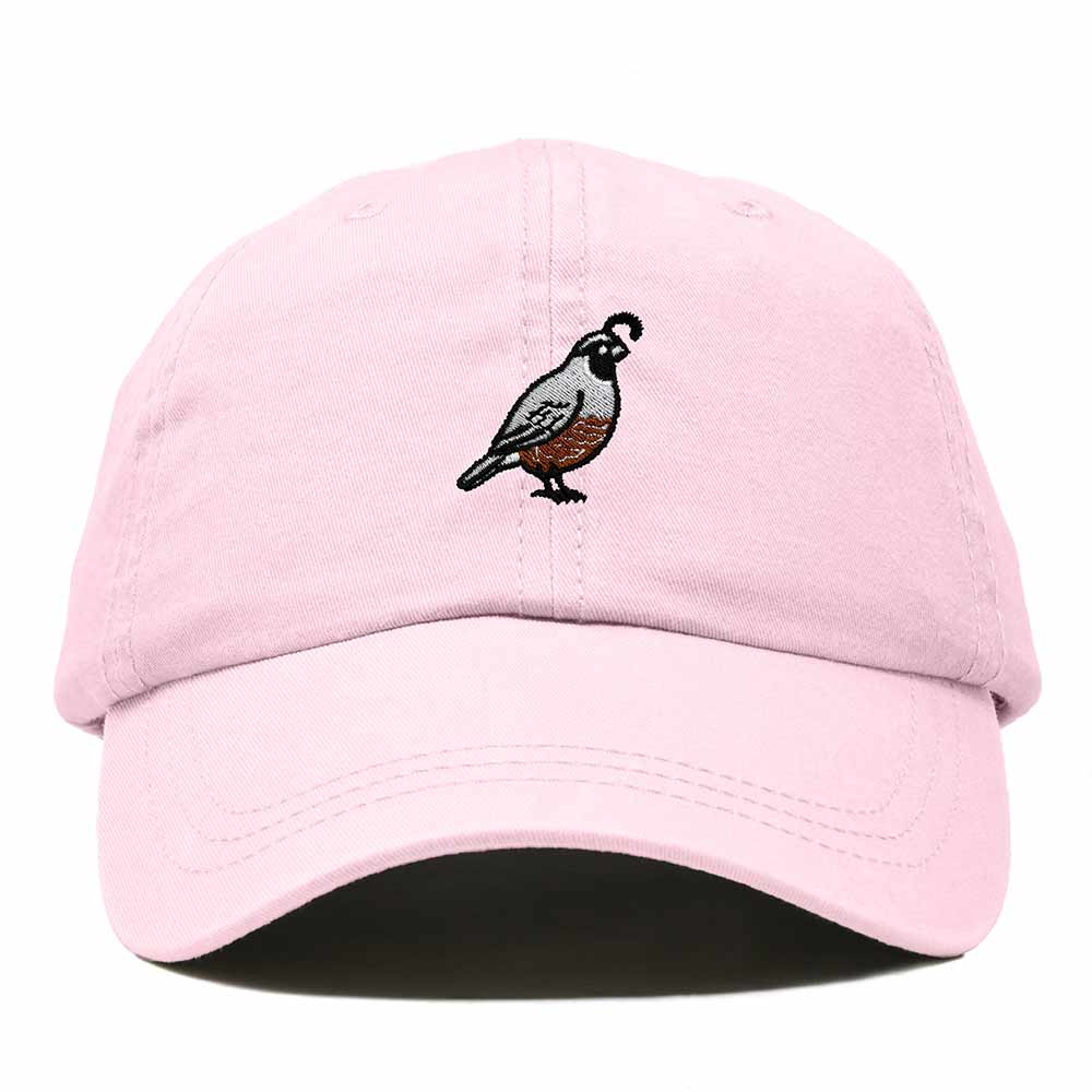 Dalix California Quail Embroidered Bird Cotton Baseball Cap Dad Hat Mens Womens Outdoor Summer in Washed Pink