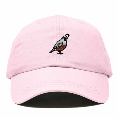Dalix California Quail Embroidered Bird Cotton Baseball Cap Dad Hat Mens Womens Outdoor Summer in Washed Pink