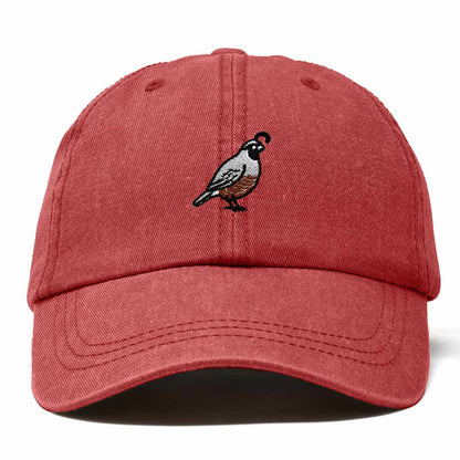 Dalix California Quail Embroidered Bird Cotton Baseball Cap Dad Hat Mens Womens Outdoor Summer in Washed Red