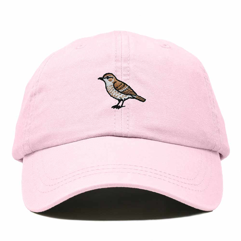 Dalix Cactus Wren Arizona Embroidered Bird Cotton Baseball Cap Dad Hat Mens Womens Outdoor Summer in Washed Pink