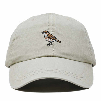 Dalix Cactus Wren Arizona Embroidered Bird Cotton Baseball Cap Dad Hat Mens Womens Outdoor Summer in Washed Stone White
