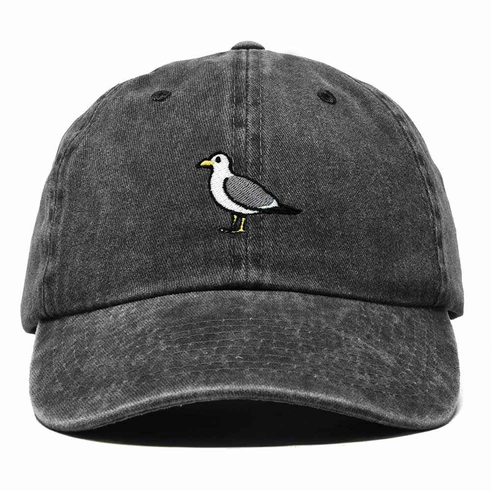 Dalix California Gull Utah Embroidered Bird Cotton Baseball Cap Dad Hat Mens Womens Outdoor Summer in Washed Black