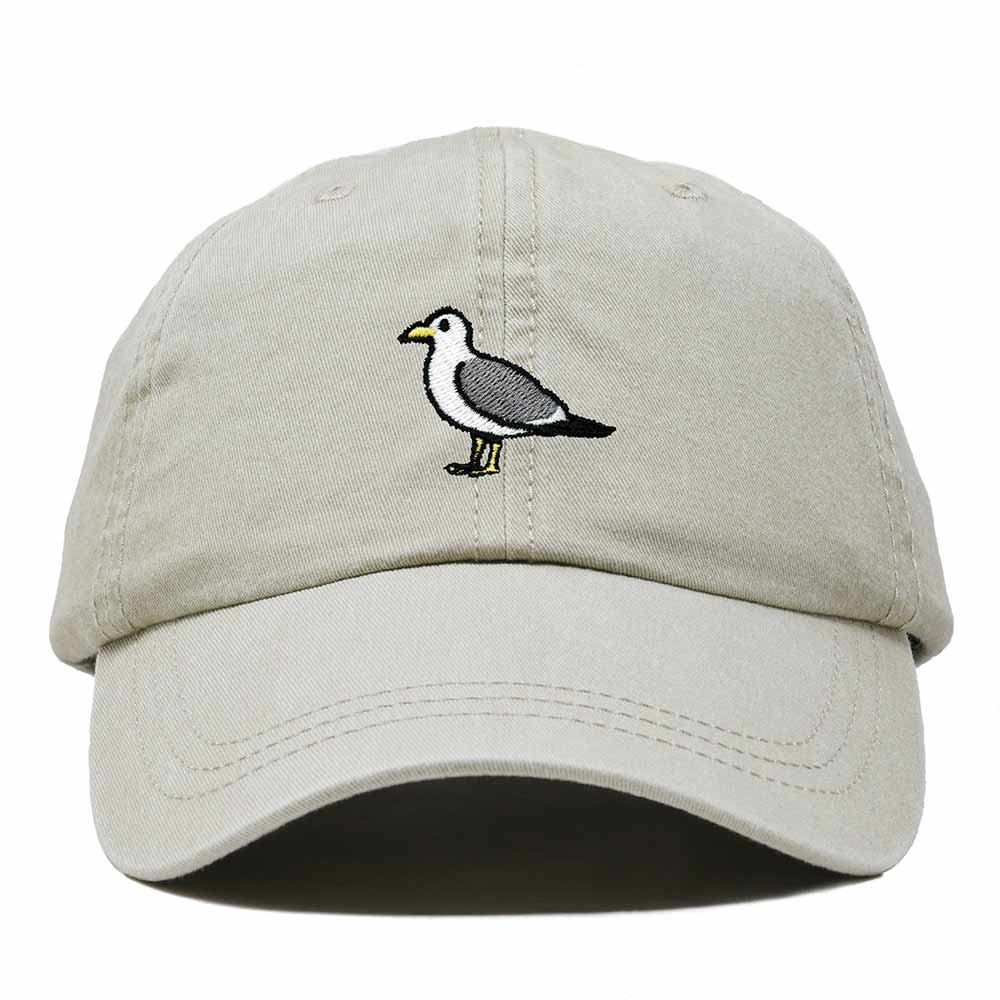 Dalix California Gull Utah Embroidered Bird Cotton Baseball Cap Dad Hat Mens Womens Outdoor Summer in Washed Stone White