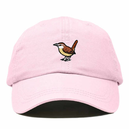 Dalix Carolina Wren South Carolina Embroidered Bird Cotton Baseball Cap Dad Hat Mens Womens Outdoor Summer in Washed Pink