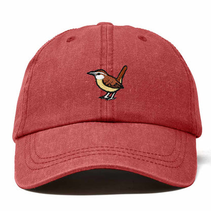 Dalix Carolina Wren South Carolina Embroidered Bird Cotton Baseball Cap Dad Hat Mens Womens Outdoor Summer in Washed Red