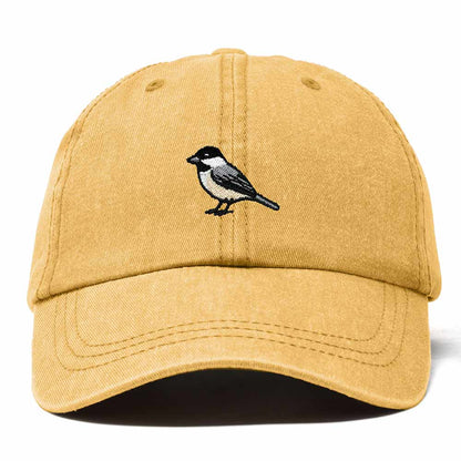 Dalix Black Capped Chickadee Massachusetts Embroidered Bird Cotton Baseball Cap Dad Hat Mens Womens Outdoor Summer in Washed Gold