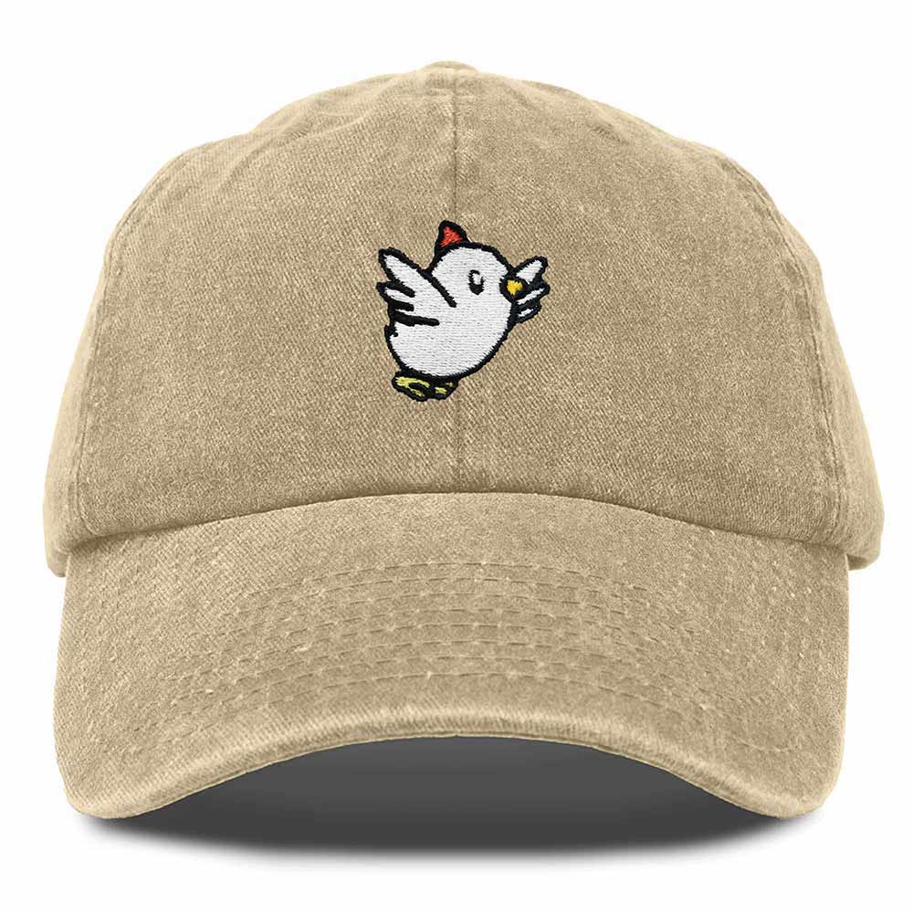 Dalix Chicken Embroidered Cotton Baseball Hat Adjustable Dad Cap Womens in White