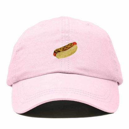 Dalix Chili Dog Embroidered Cotton Dad Hat Food Adjustable Baseball Cap Summer Outdoor Unisex Mens Womens in Washed Pink