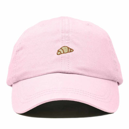 Dalix Croissant Pastry Embroidered Dad Hat Adjustable Cotton Twill Baseball Cap Cute Casual Women in Washed Pink