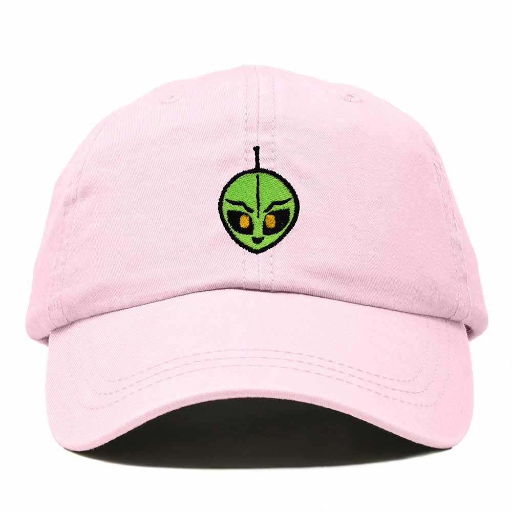 Dalix Duder Alien Embroidered Cotton Space UFO Outdoor Baseball Cap Dad Hat Mens in Washed Pink