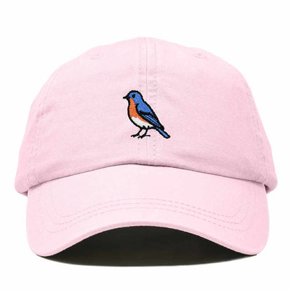 Dalix Eastern Bluebird Missouri Embroidered Bird Cotton Baseball Cap Dad Hat Mens Womens Outdoor Summer in Washed Pink