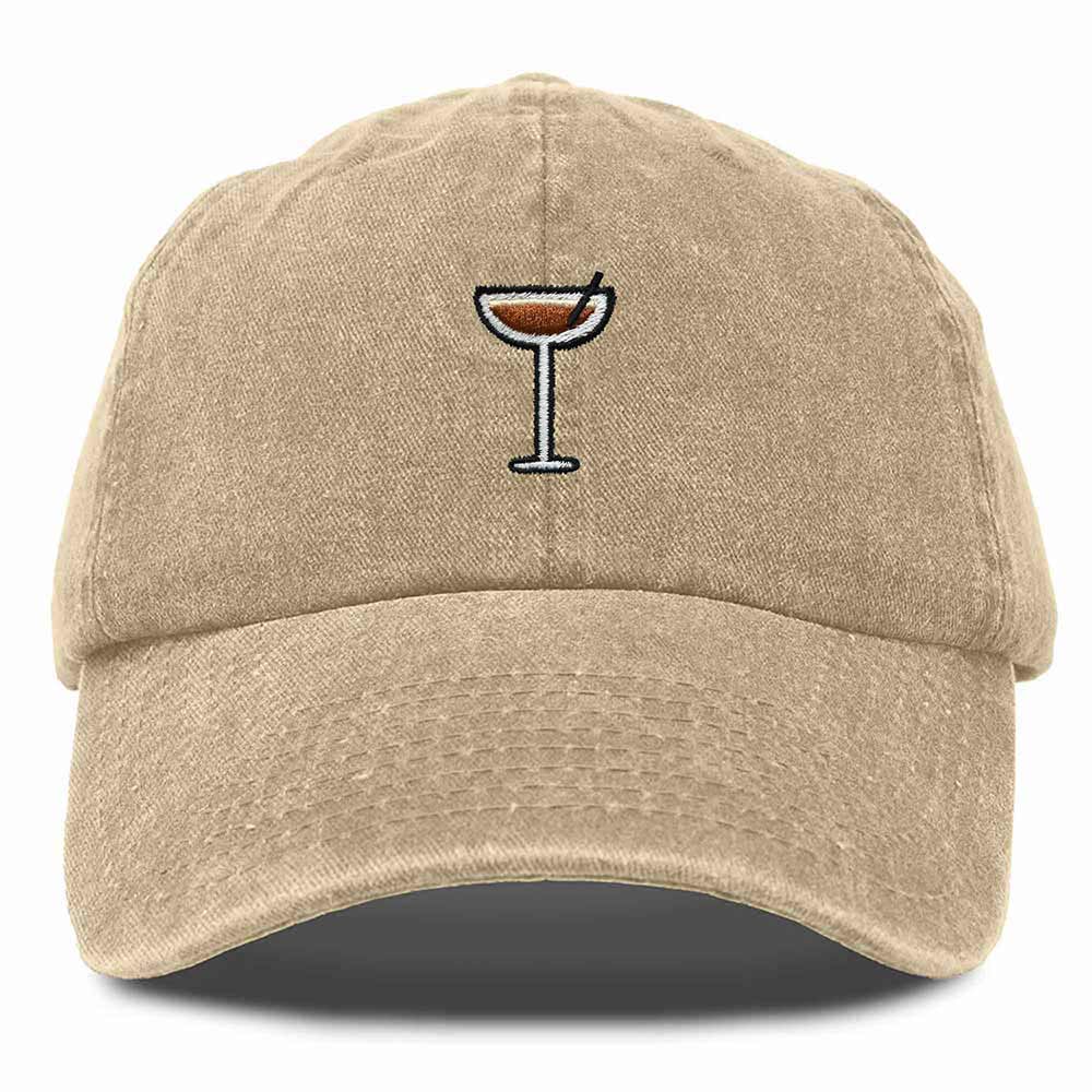 Dalix Coffee Martini Embroidered Cap Cotton Baseball Cute Cool Dad Hat Womens in White