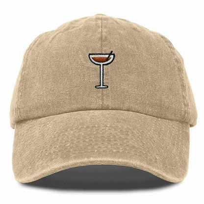 Dalix Coffee Martini Embroidered Cap Cotton Baseball Cute Cool Dad Hat Womens in White