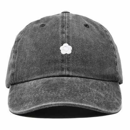 Dalix Lil Flower Embroidered Cotton Cap Outdoor Dad Hat Womens in Black