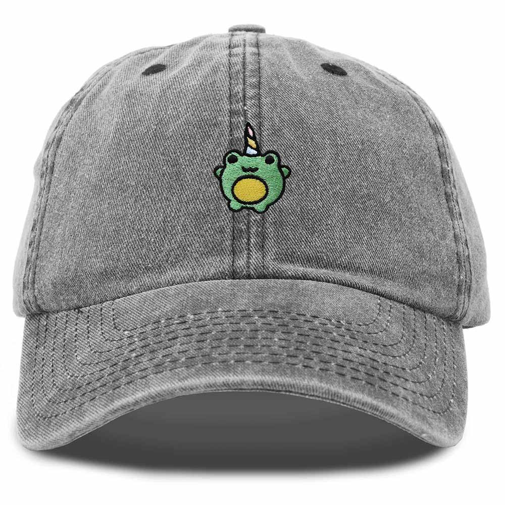 Dalix Froggy Unicorn Embroidered Cotton Dad Hat Baseball Cap Adjustable Mens Womens in Black