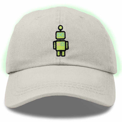 Dalix Robot Embroidered Glow in the Dark Retro Dad Hat Cotton Baseball Cap Adjustable Mens