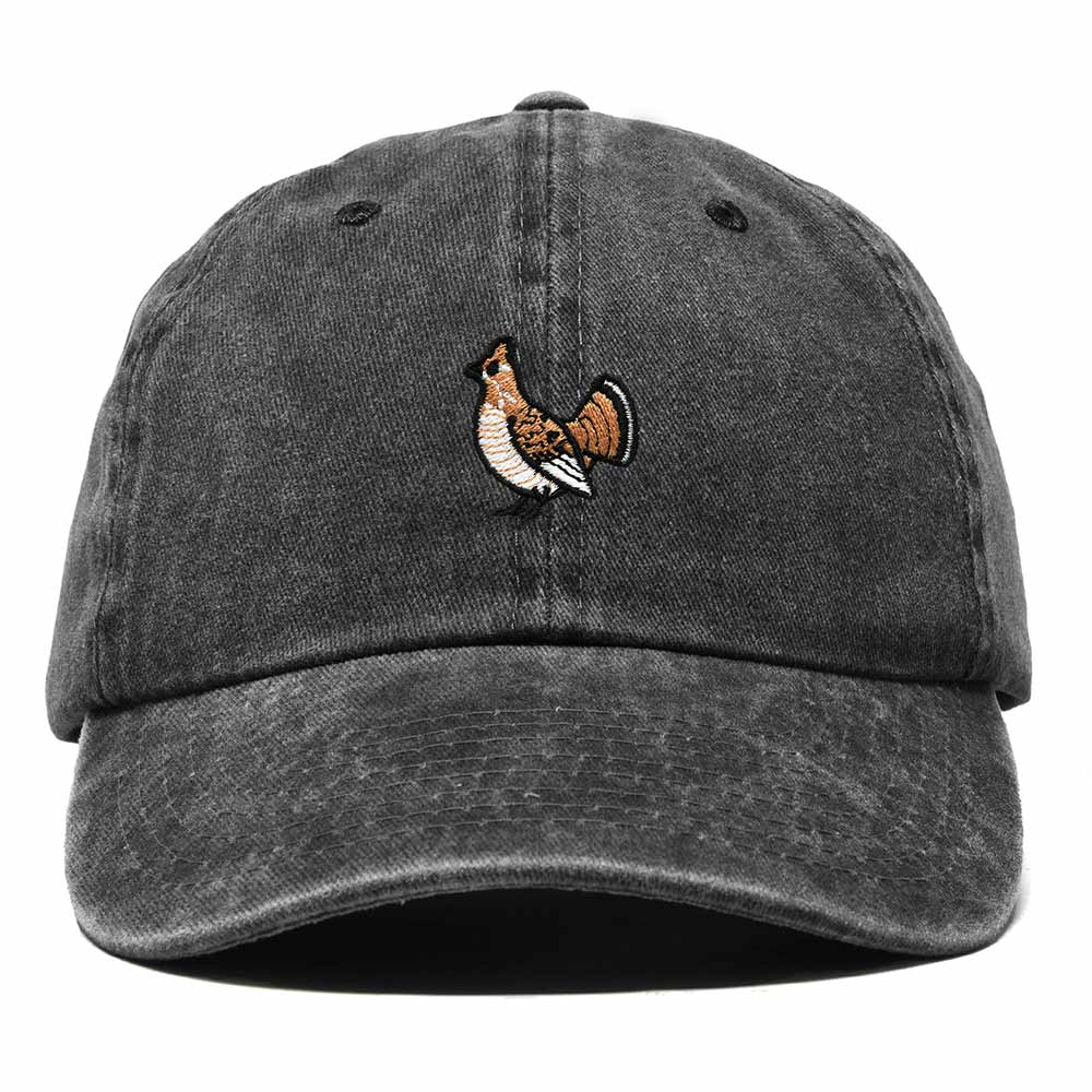 Dalix Ruffed Grouse Pennsylvania Embroidered Bird Cotton Baseball Cap Dad Hat Mens Womens Outdoor Summer in Washed Black