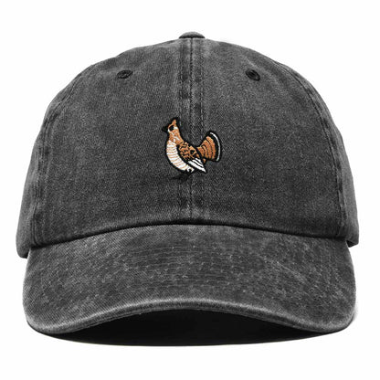 Dalix Ruffed Grouse Pennsylvania Embroidered Bird Cotton Baseball Cap Dad Hat Mens Womens Outdoor Summer in Washed Black