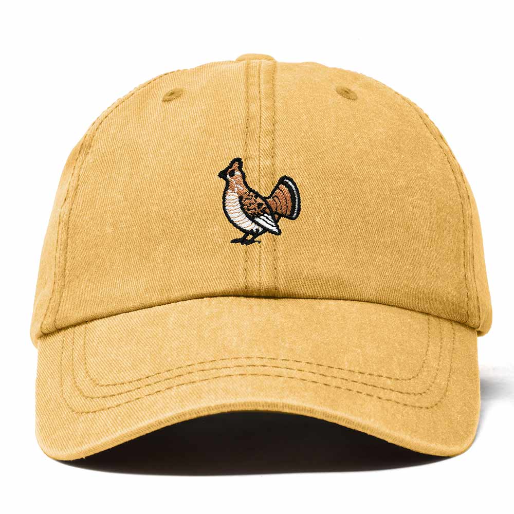 Dalix Ruffed Grouse Pennsylvania Embroidered Bird Cotton Baseball Cap Dad Hat Mens Womens Outdoor Summer in Washed Gold