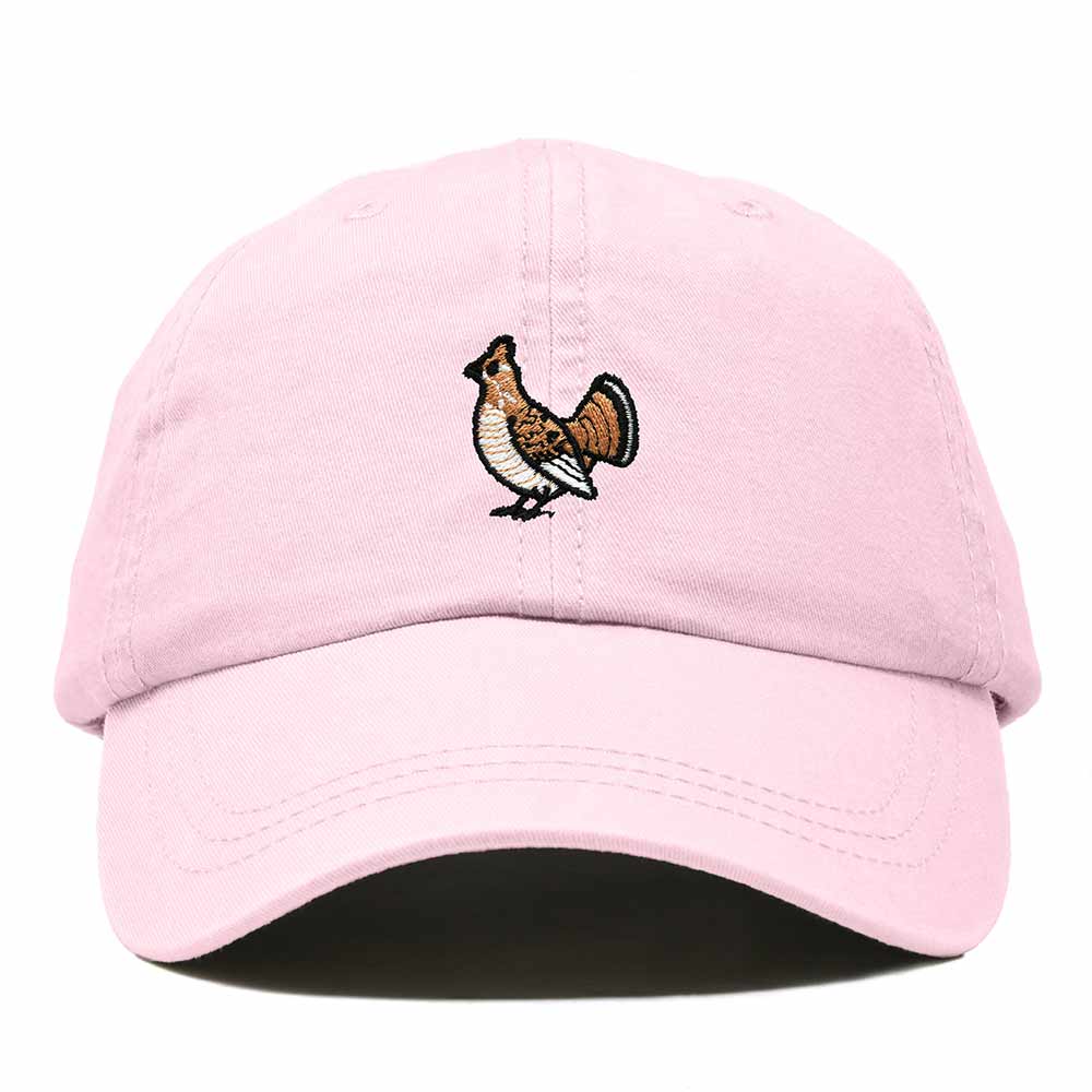 Dalix Ruffed Grouse Pennsylvania Embroidered Bird Cotton Baseball Cap Dad Hat Mens Womens Outdoor Summer in Washed Pink
