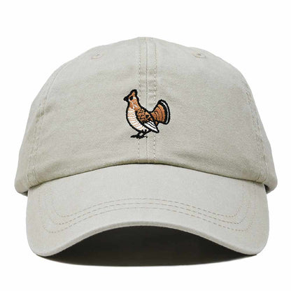 Dalix Ruffed Grouse Pennsylvania Embroidered Bird Cotton Baseball Cap Dad Hat Mens Womens Outdoor Summer in Washed Stone White
