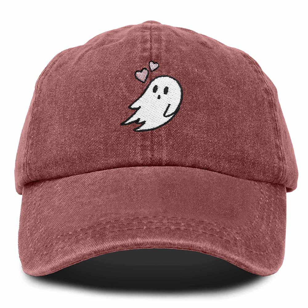 Dalix Heartly Ghost Embroidered Mens Womens Cotton Dad Hat Baseball Cap Adjustable