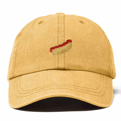 Dalix Ketchup Hot Dog Embroidered Cotton Dad Hat Food Adjustable Baseball Cap Summer Outdoor Unisex Mens Womens in Washed Gold