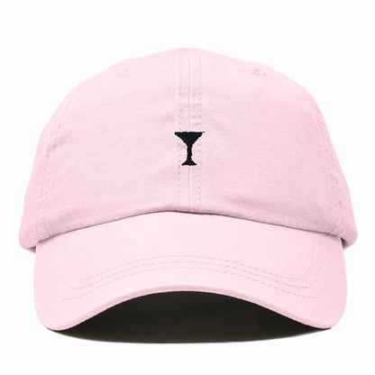 Dalix Lil Martini Embroidered Cotton Summer Outdoor Baseball Cap Dad Hat Womens in Washed Pink