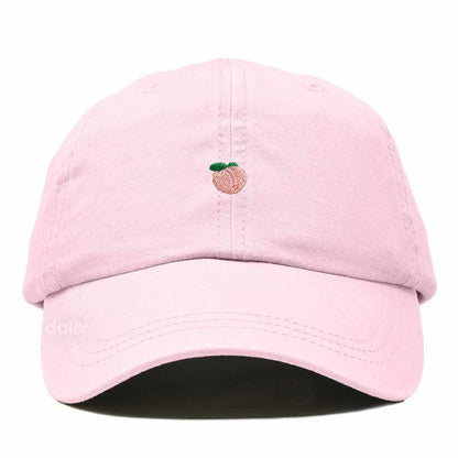 Dalix Lil Peach Embroidered Cotton Summer Cute Outdoor Baseball Cap Dad Hat Womens in Washed Pink