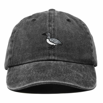 Dalix Common Loon Minnesota Embroidered Bird Cotton Baseball Cap Dad Hat Mens Womens Outdoor Summer in Washed Black