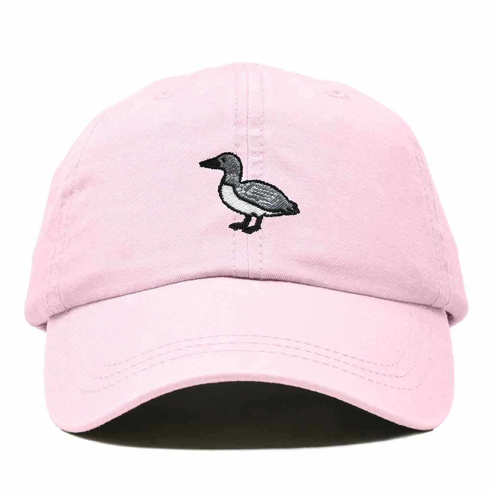 Dalix Common Loon Minnesota Embroidered Bird Cotton Baseball Cap Dad Hat Mens Womens Outdoor Summer in Washed Pink