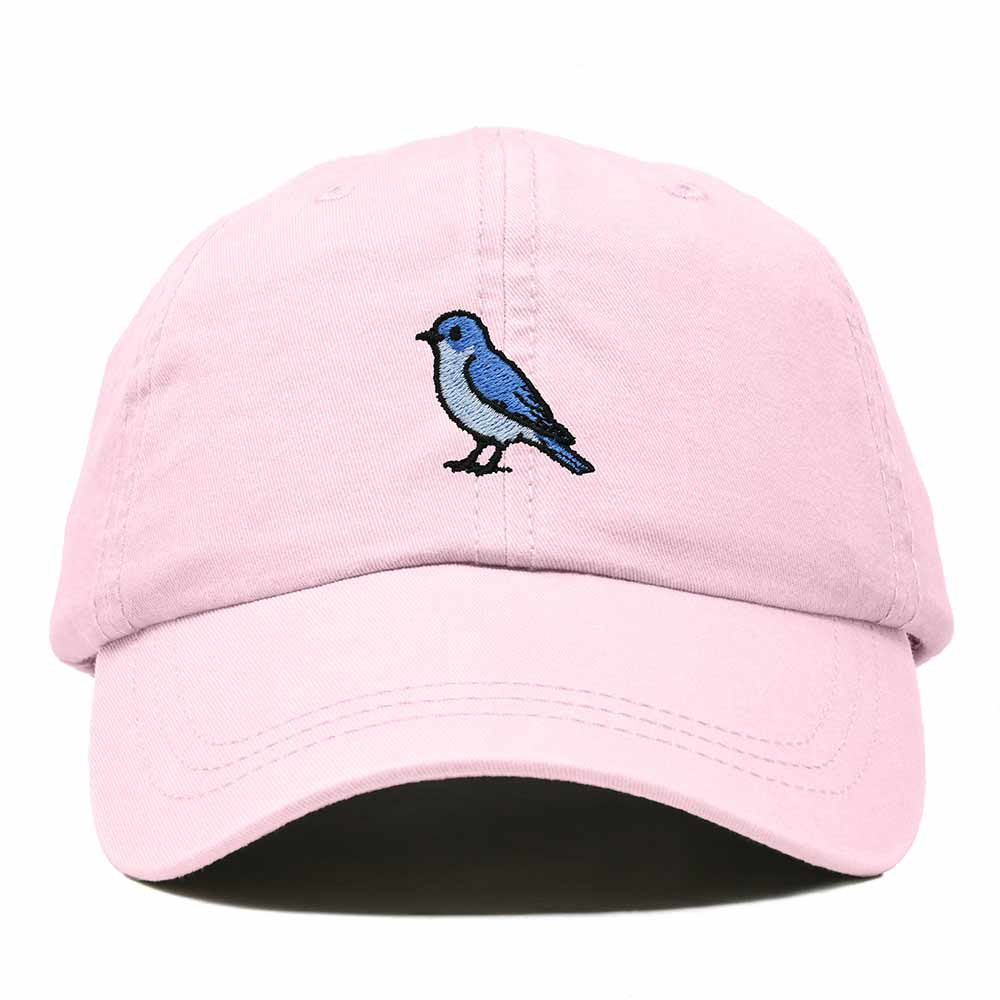 Dalix Mountain Bluebird Idaho Embroidered Bird Cotton Baseball Cap Dad Hat Mens Womens Outdoor Summer in Washed Pink