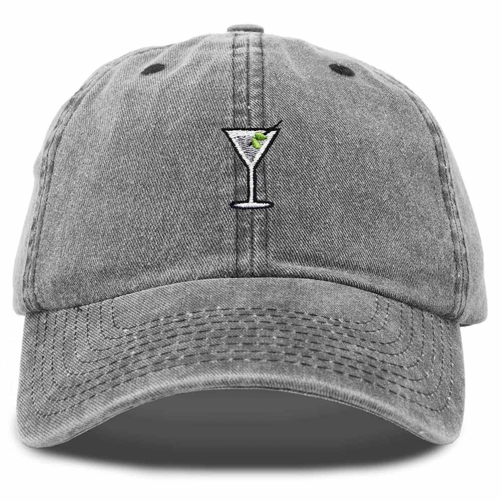 Dalix Martini Embroidered Cap Cotton Baseball Cute Cool Dad Hat Womens in Black