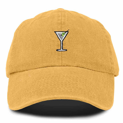 Dalix Martini Embroidered Cap Cotton Baseball Cute Cool Dad Hat Womens in Gold