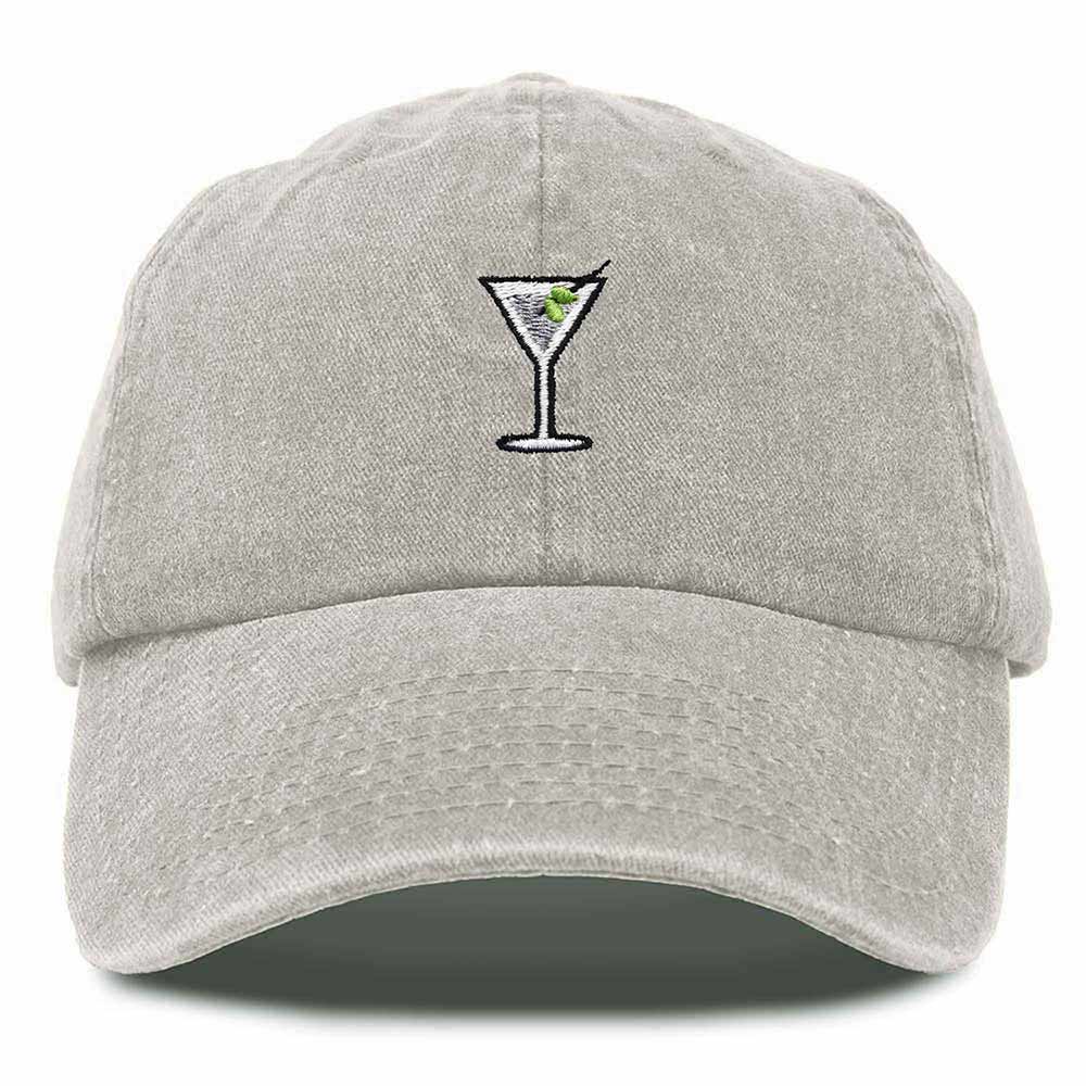 Dalix Martini Embroidered Cap Cotton Baseball Cute Cool Dad Hat Womens in White