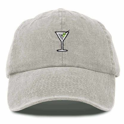 Dalix Martini Embroidered Cap Cotton Baseball Cute Cool Dad Hat Womens in White
