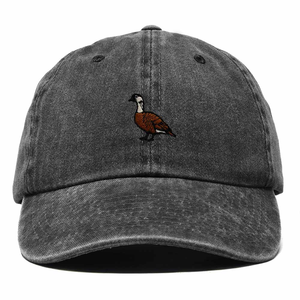 Dalix Nene Hawaii Embroidered Bird Cotton Baseball Cap Dad Hat Mens Womens Outdoor Summer in Washed Black