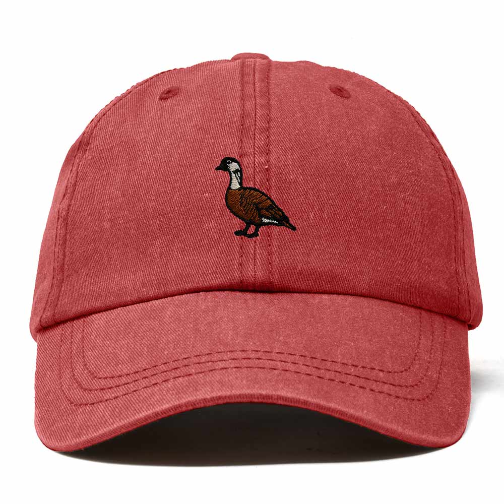 Dalix Nene Hawaii Embroidered Bird Cotton Baseball Cap Dad Hat Mens Womens Outdoor Summer in Washed Red