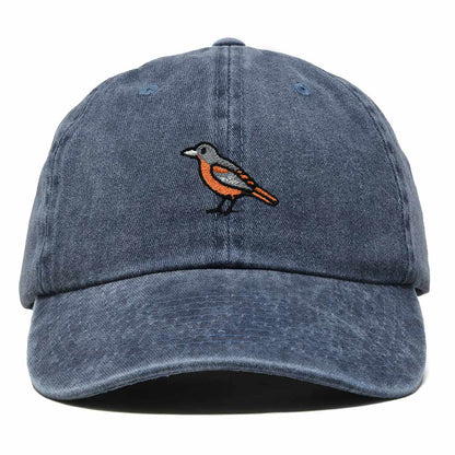 Dalix Oriole Maryland Embroidered Bird Cotton Baseball Cap Dad Hat Mens Womens Outdoor Summer in Washed Navy Blue