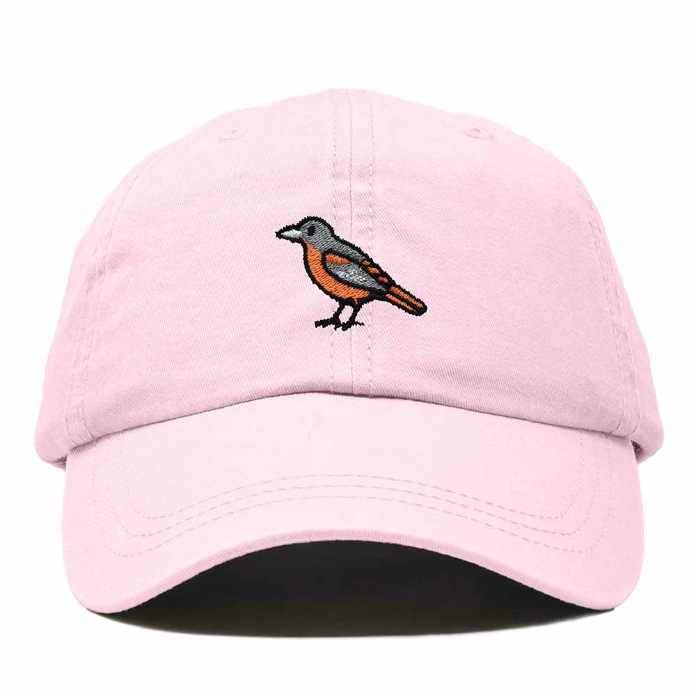 Dalix Oriole Maryland Embroidered Bird Cotton Baseball Cap Dad Hat Mens Womens Outdoor Summer in Washed Pink