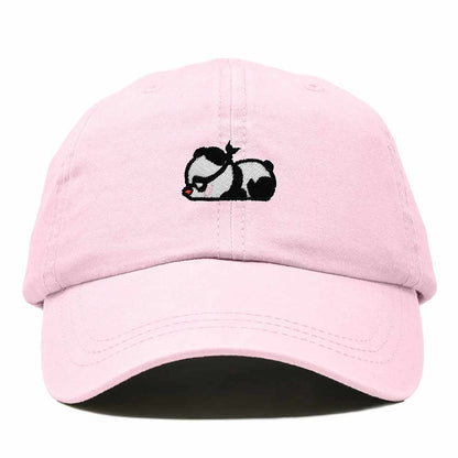 Dalix Pandit Panda Embroidered Cotton Outdoor Baseball Cap Dad Hat Mens in Washed Pink