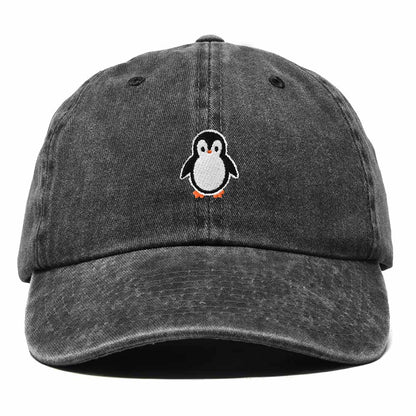 Dalix Little Penguin Embroidered Cotton Baseball Cap Dad Hat Womens Outdoor Casual in Washed Black