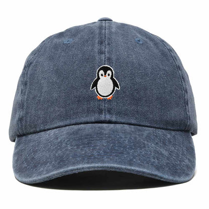 Dalix Little Penguin Embroidered Cotton Baseball Cap Dad Hat Womens Outdoor Casual in Washed Navy Blue
