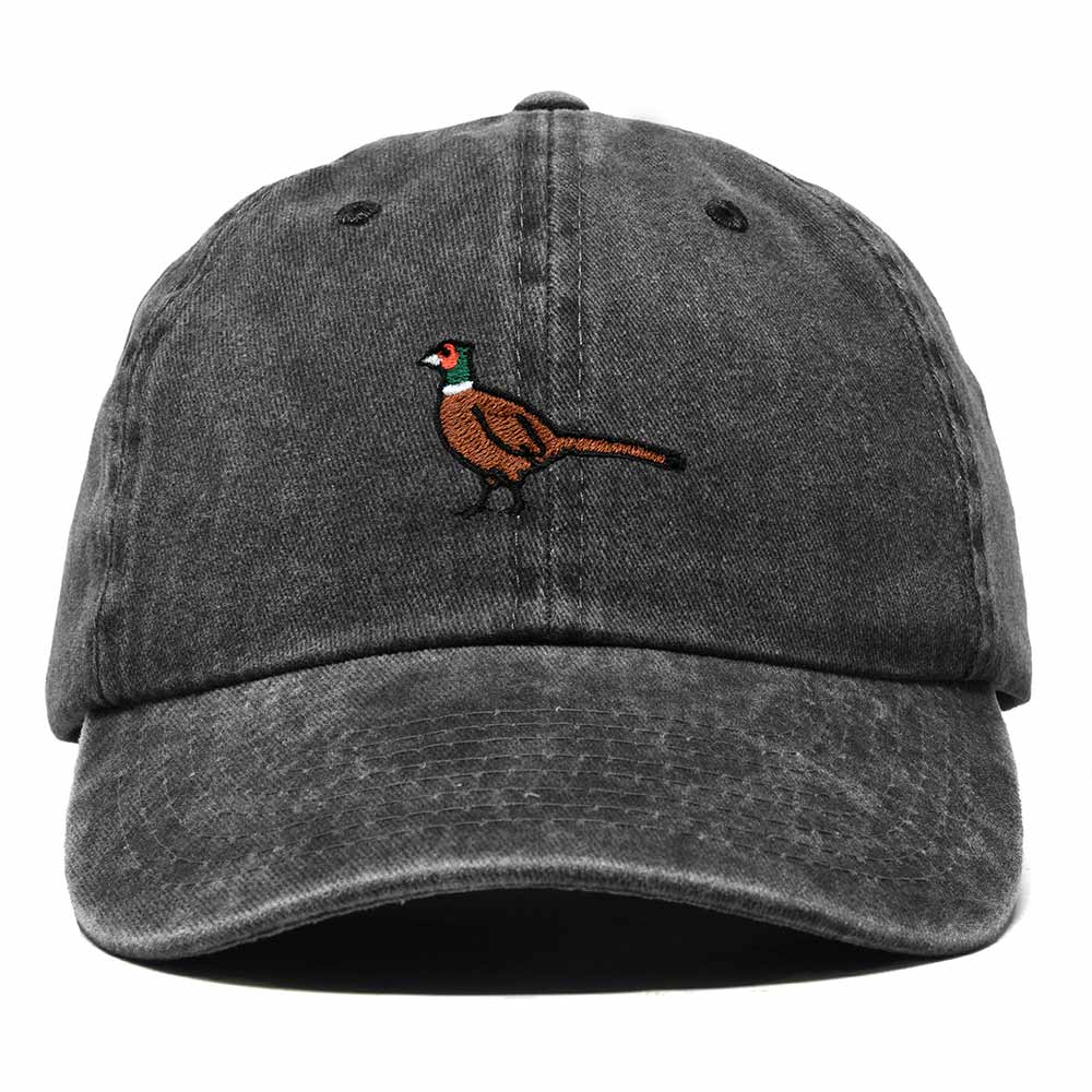 Dalix Ring Necked Pheasant South Dakota Embroidered Bird Cotton Baseball Cap Dad Hat Mens Womens Outdoor Summer in Washed Black