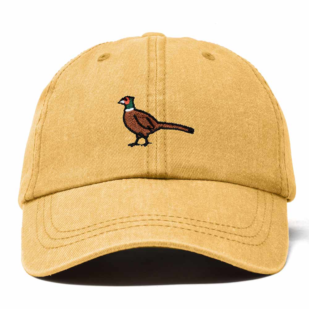 Dalix Ring Necked Pheasant South Dakota Embroidered Bird Cotton Baseball Cap Dad Hat Mens Womens Outdoor Summer in Washed Gold
