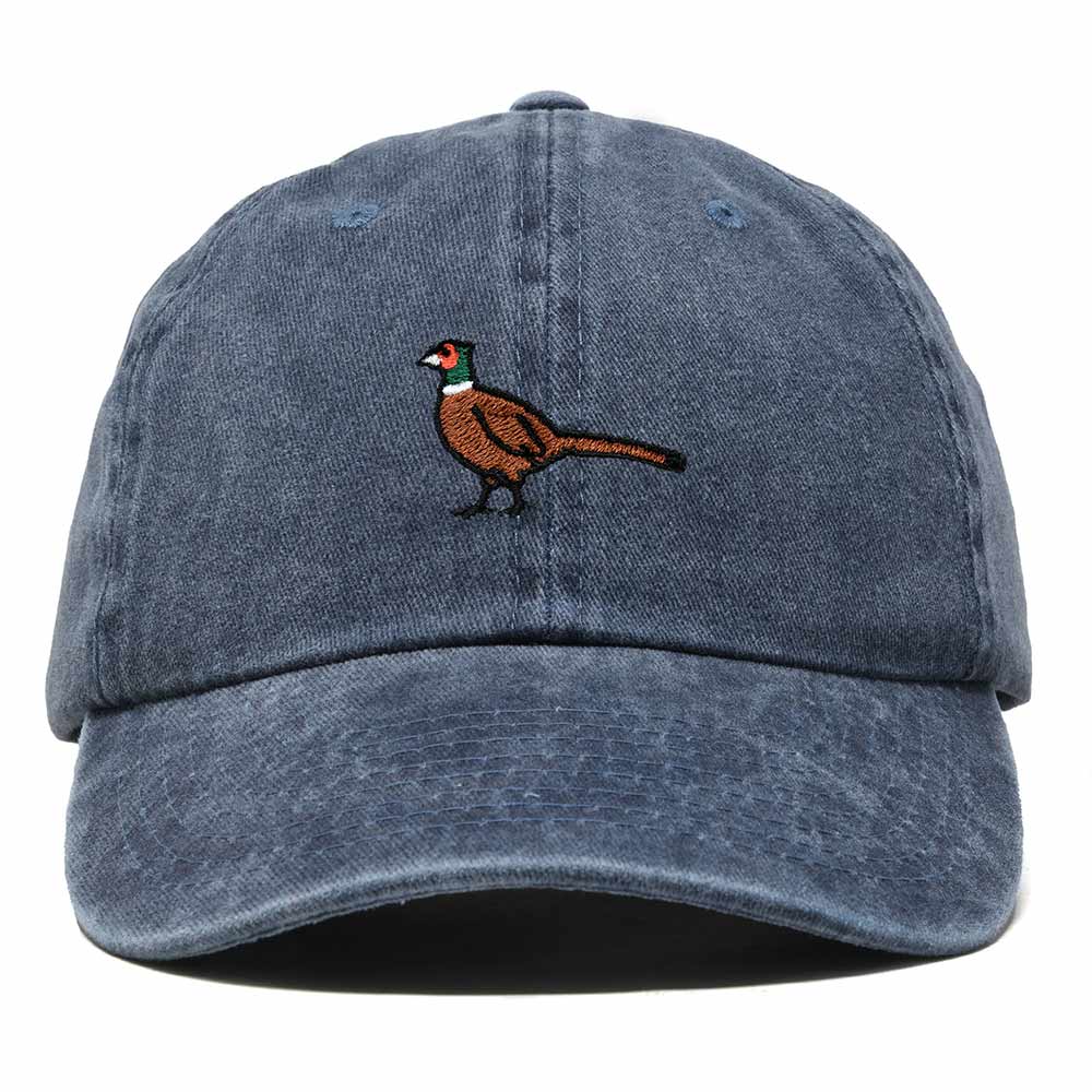 Dalix Ring Necked Pheasant South Dakota Embroidered Bird Cotton Baseball Cap Dad Hat Mens Womens Outdoor Summer in Washed Navy Blue