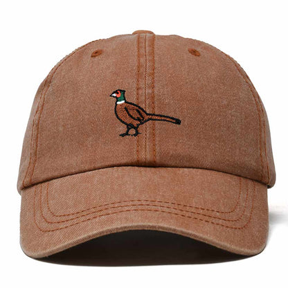 Dalix Ring Necked Pheasant South Dakota Embroidered Bird Cotton Baseball Cap Dad Hat Mens Womens Outdoor Summer in Washed Orange